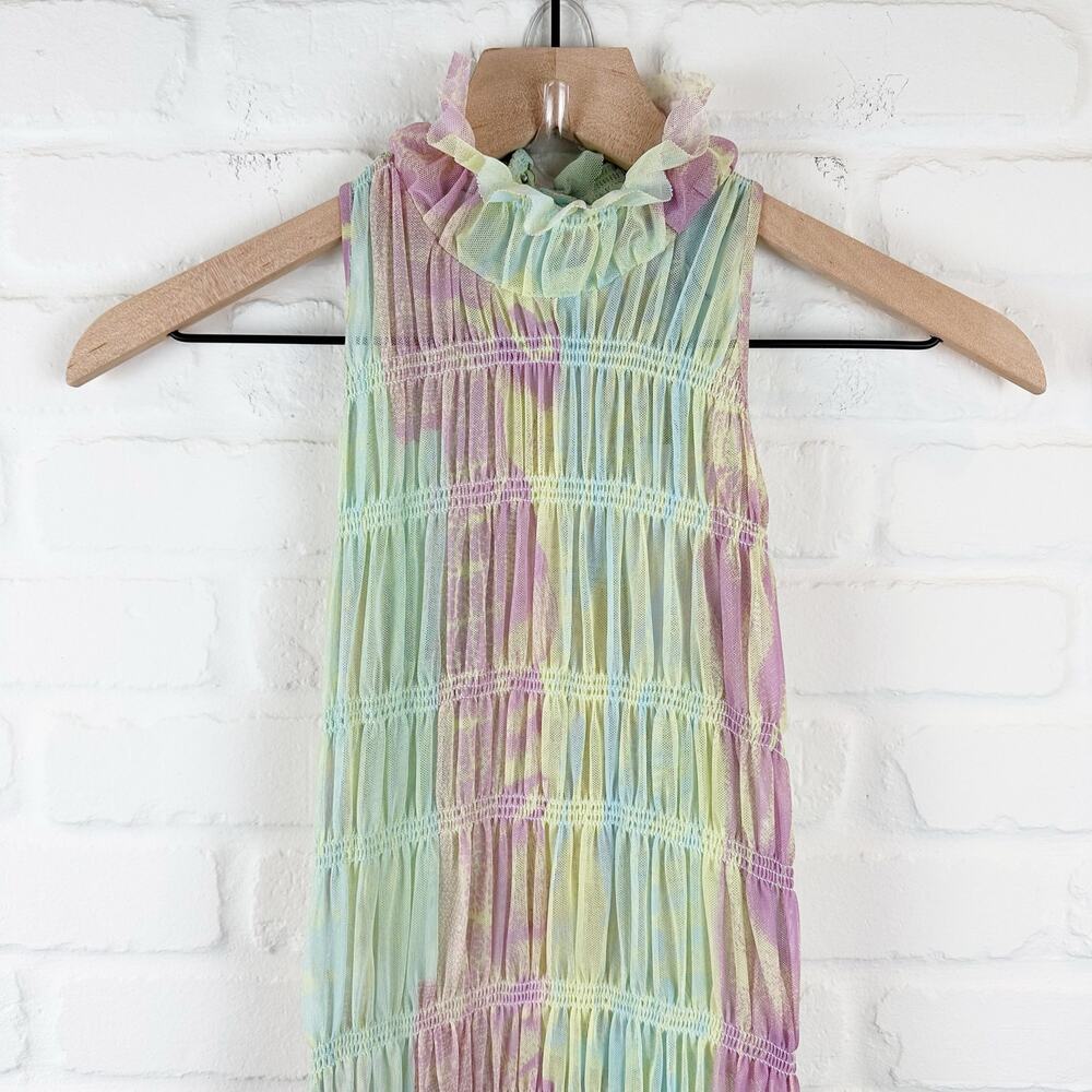 Roberta Einer Rainbow Bodycon Midi Dress Pastel Sheer Medium Large 10 - Picture 4 of 16
